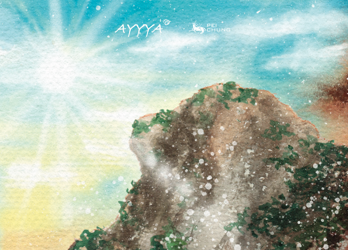 AYYYA x Pei chung Lion Rock Stitching Texture Postcard (Dawn)