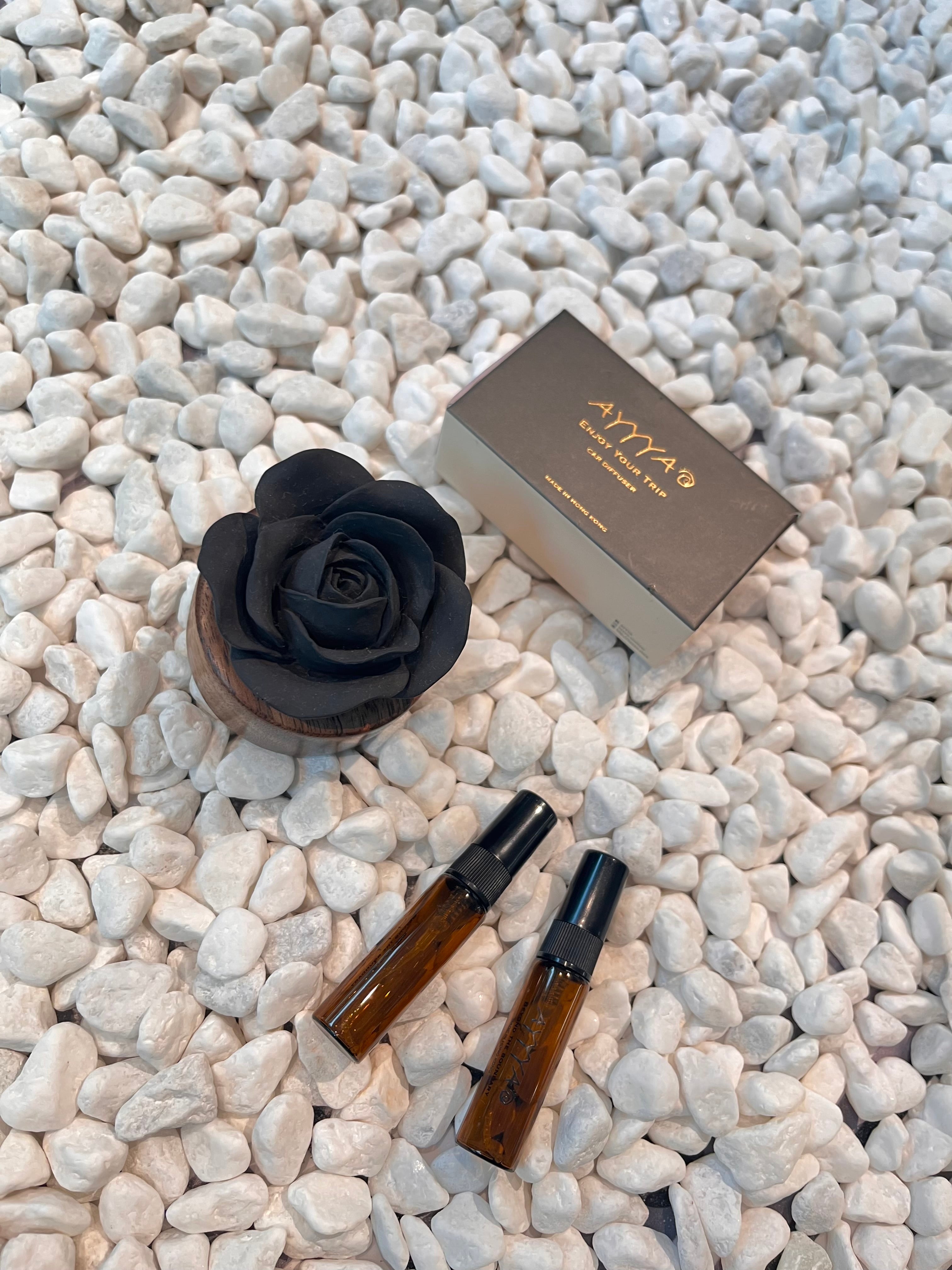 AYYYA X SLOWWOOD 3D Flower Shape Diffuser Stone with Aromatherapy Oil Spray Set